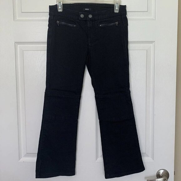 Urban Outfitters BDG Women’s Size 27 Black Kick Flare High Rise Cropped Jeans - Picture 1 of 10